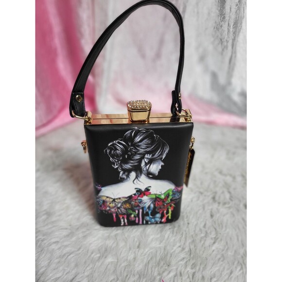 Butterfly Girl Flowers Evening Purse Party Clutch - Picture 8 of 8